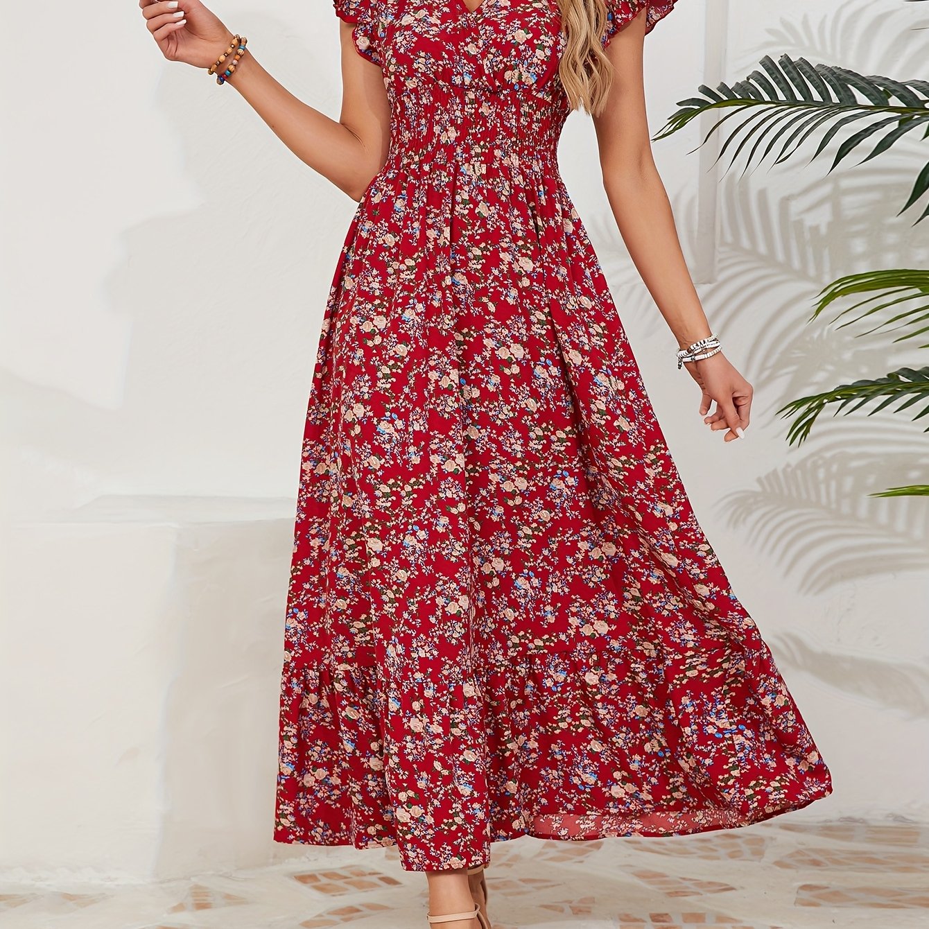 Rosalie | Robe Longue Florale Portefeuille