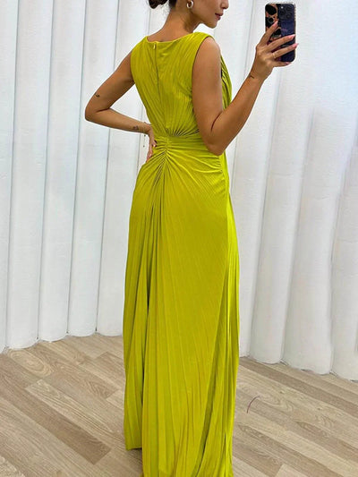 Davina | Robe de soirée longue plissée