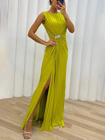 Davina | Robe de soirée longue plissée