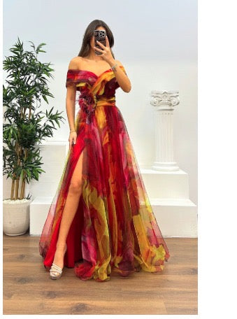 Daniela | Superbe Robe Maxi Épaules Nues