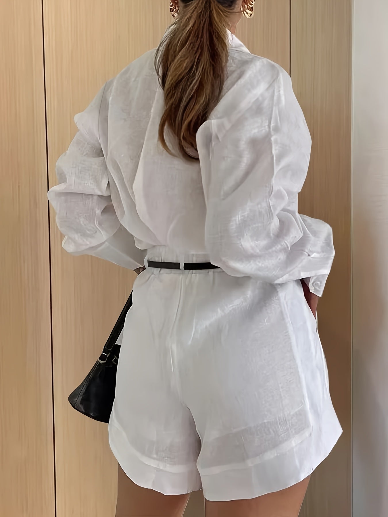 Camille | Ensemble élégant avec chemise et short taille haute