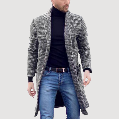 Adrien | Manteau long à carreaux
