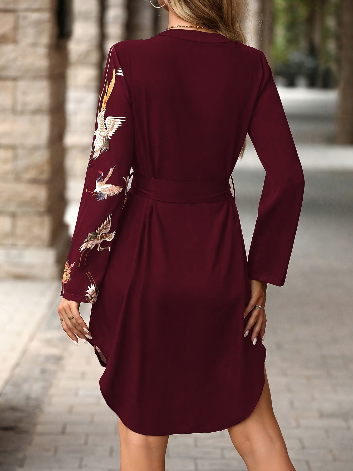 Ysaline | Robe Portefeuille Florale à Manches Longues