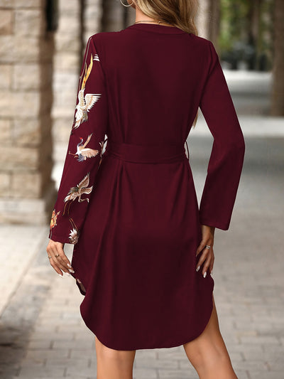 Ysaline | Robe Portefeuille Florale à Manches Longues