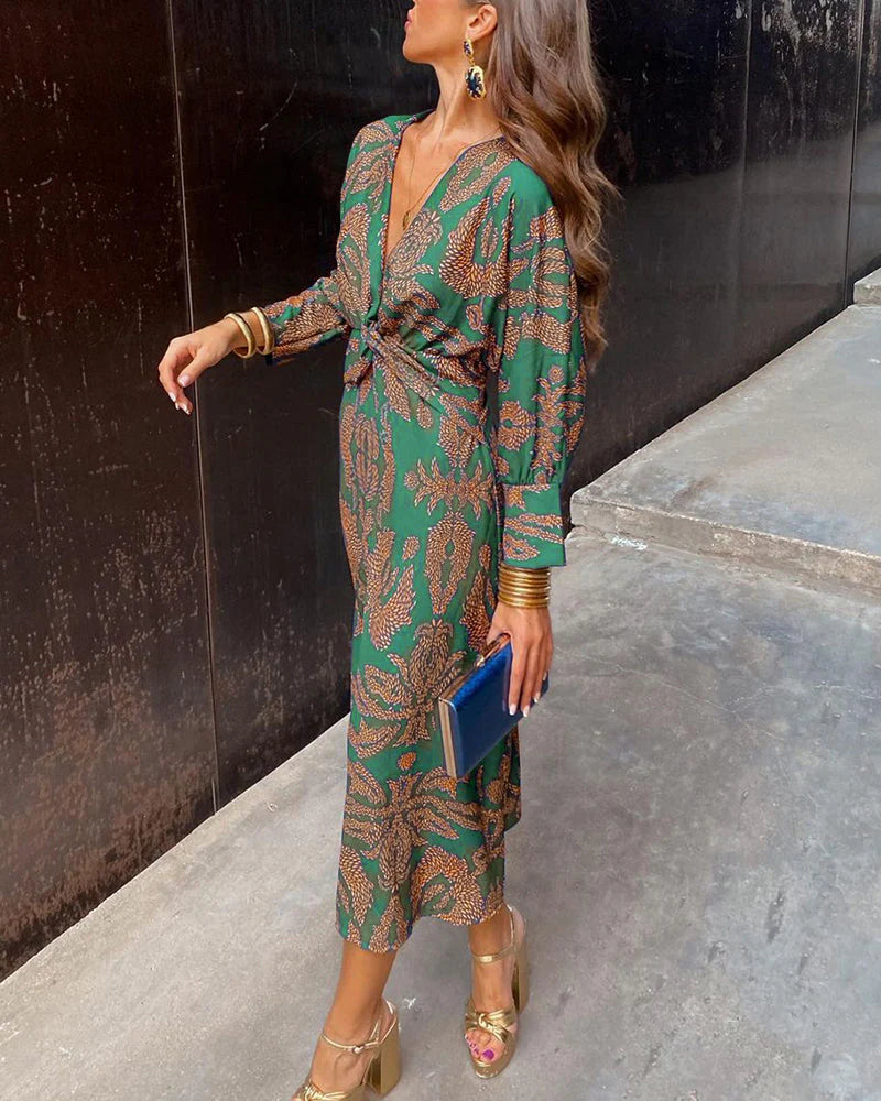 Dineke | Robe élégante à manches longues avec imprimé floral
