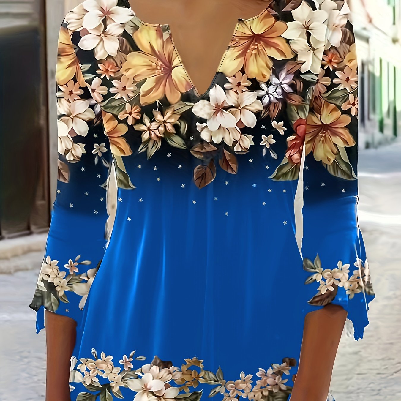 Salomé | Haut Floral à Col V