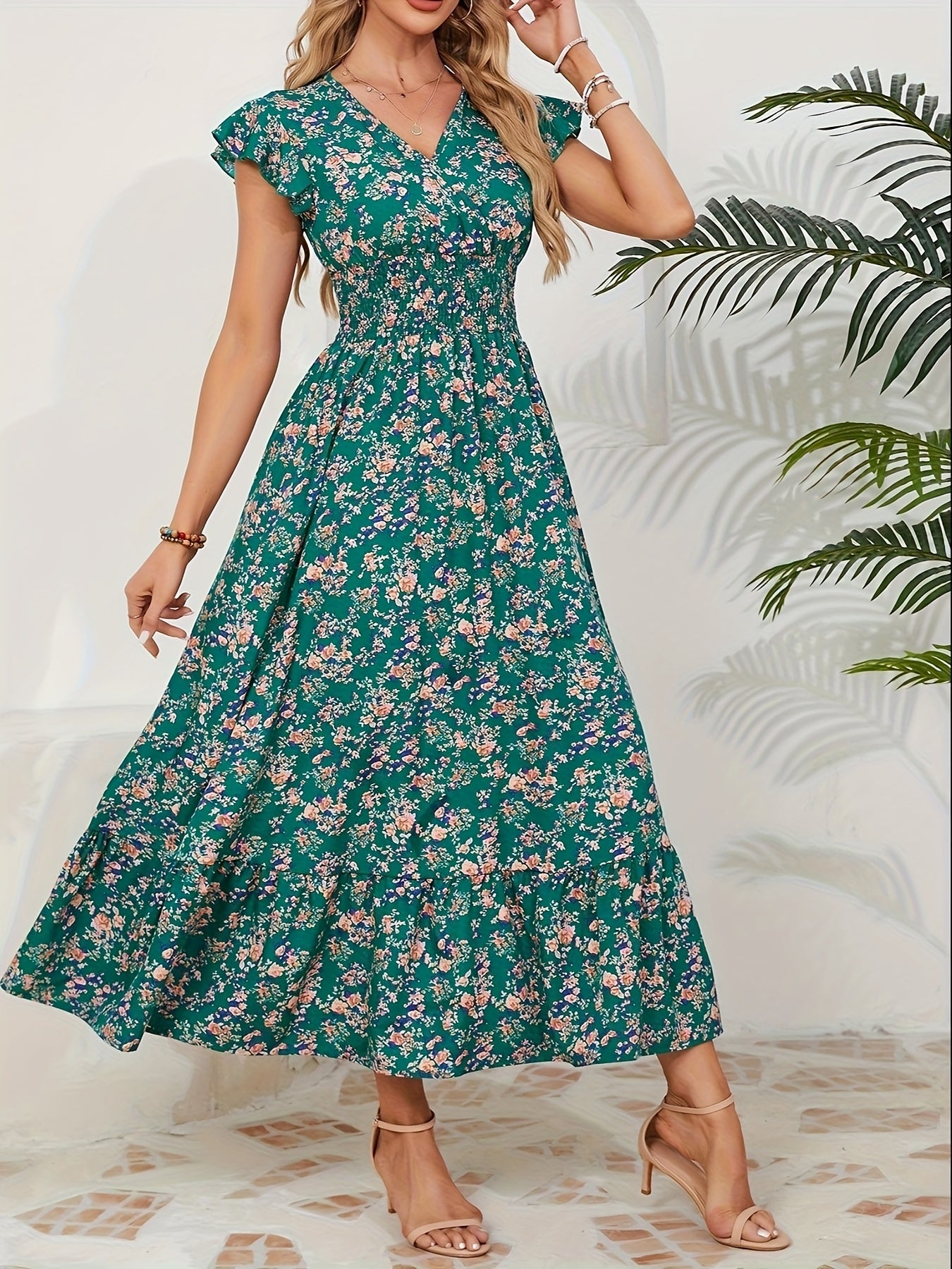Rosalie | Robe Longue Florale Portefeuille