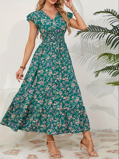 Rosalie | Robe Longue Florale Portefeuille