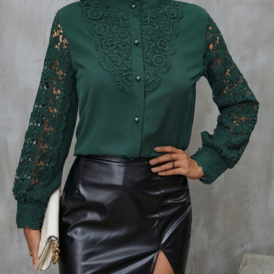 Thaïs | Chemise en Dentelle à Col Montant