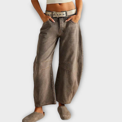 Luna | Jean femme à jambe large et taille haute