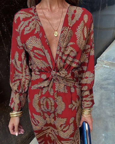 Dineke | Robe élégante à manches longues avec imprimé floral