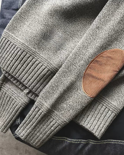 Pierre | Pull Casual avec Pièces de Coude