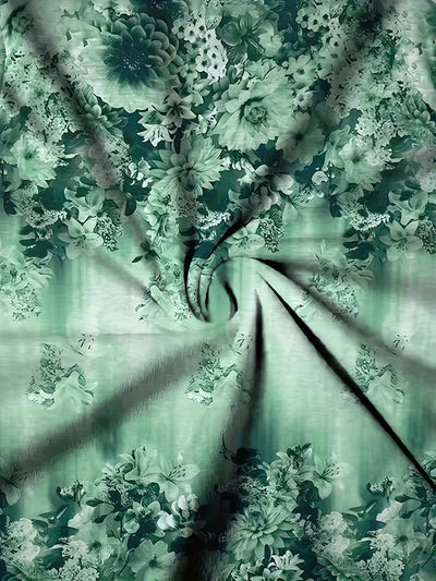 Louna | Haut Floral Vert à Col V
