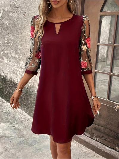 Clarisse | Robe Élégante à Manches Florales