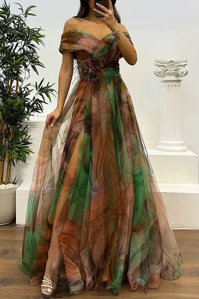 Daniela | Superbe Robe Maxi Épaules Nues