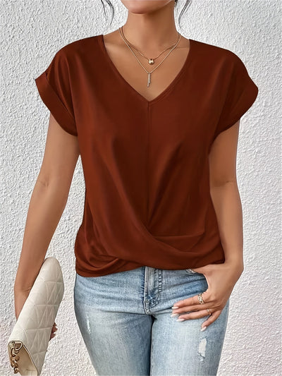 Eloise | T-shirt femme à col en cœur élégant et confortable