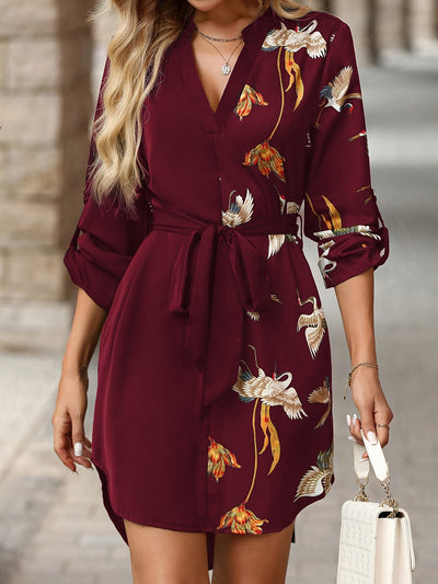 Ysaline | Robe Portefeuille Florale à Manches Longues