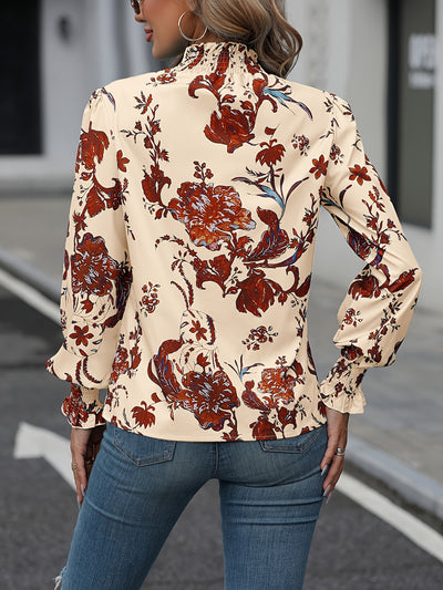 Isaline | Chemise Florale à Col Montant