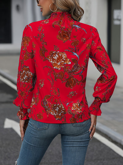 Isaline | Chemise Florale à Col Montant