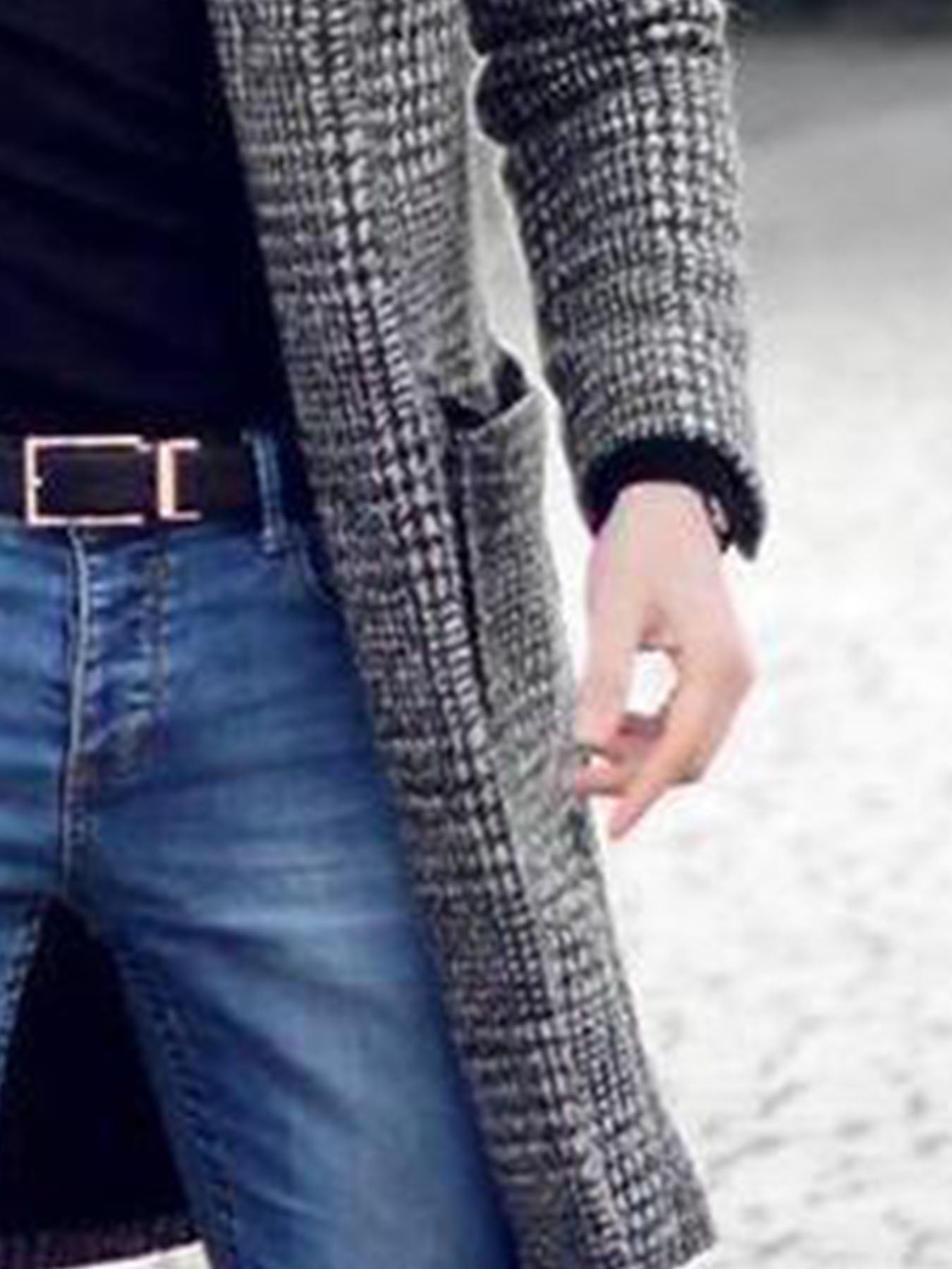 Adrien | Manteau long à carreaux