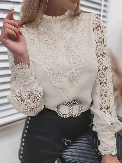 Thaïs | Chemise en Dentelle à Col Montant