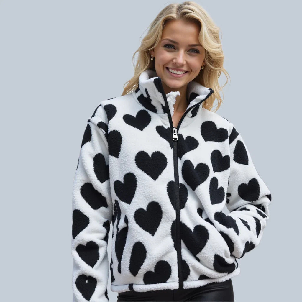 Katharina | Veste Réversible à Cœurs