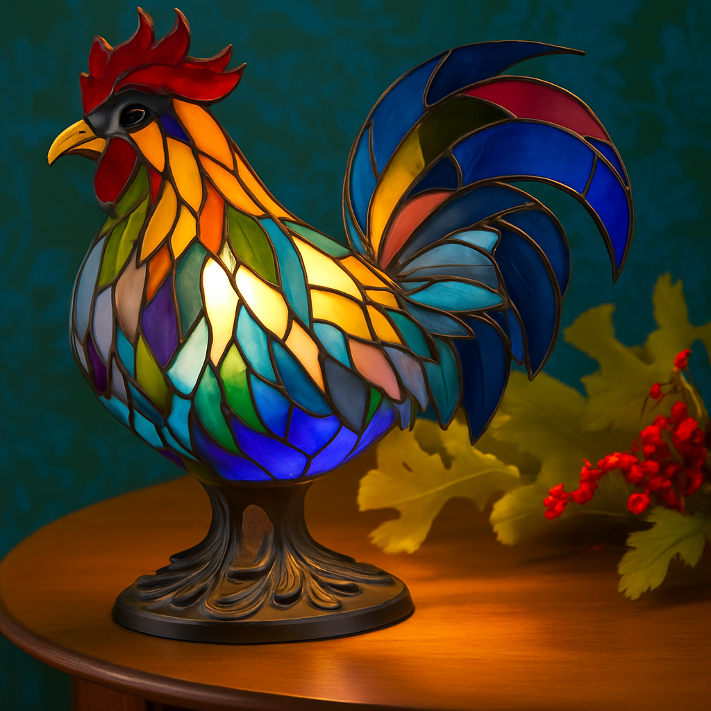 Maxou | Lampe Tiffany Magisk en forme de coq
