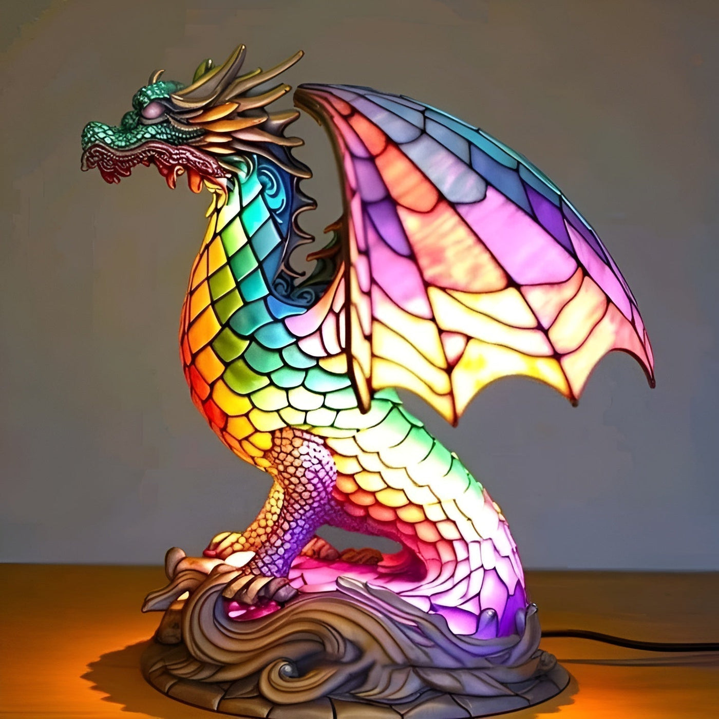 Zéphyr | Lampe Dragon magique en Tiffany