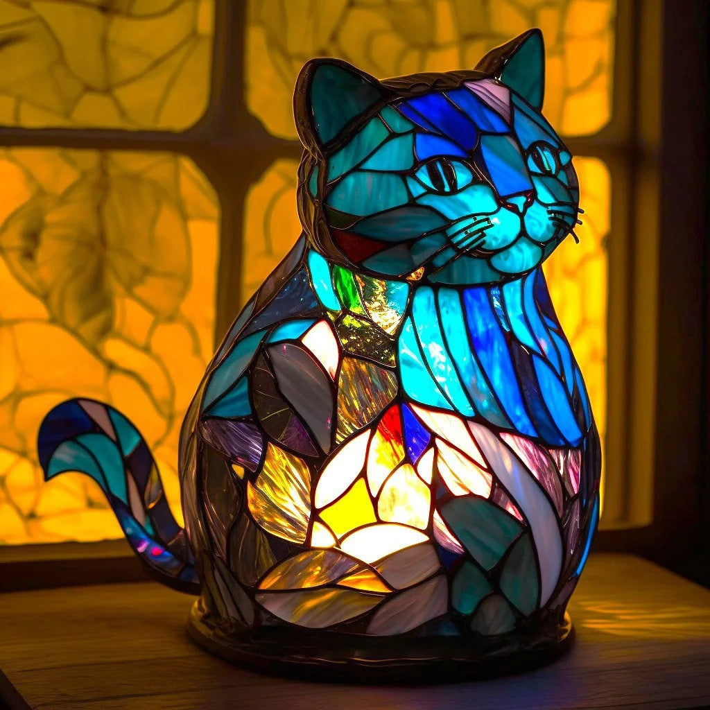 Aurore | Lampe Tiffany Magisk en forme de chat