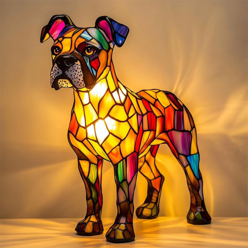 Maxime | Lampe Tiffany magique en forme de chien