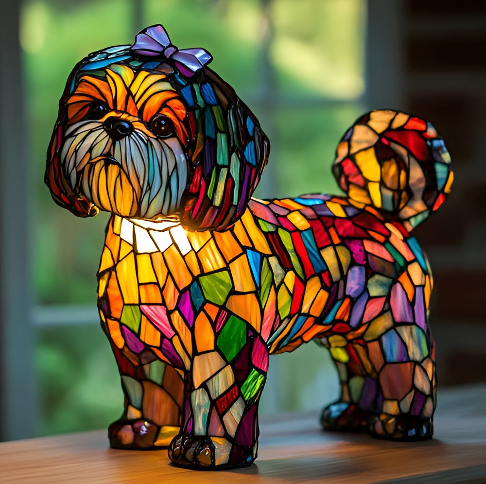Cajou | Lampe Tiffany en forme de chien