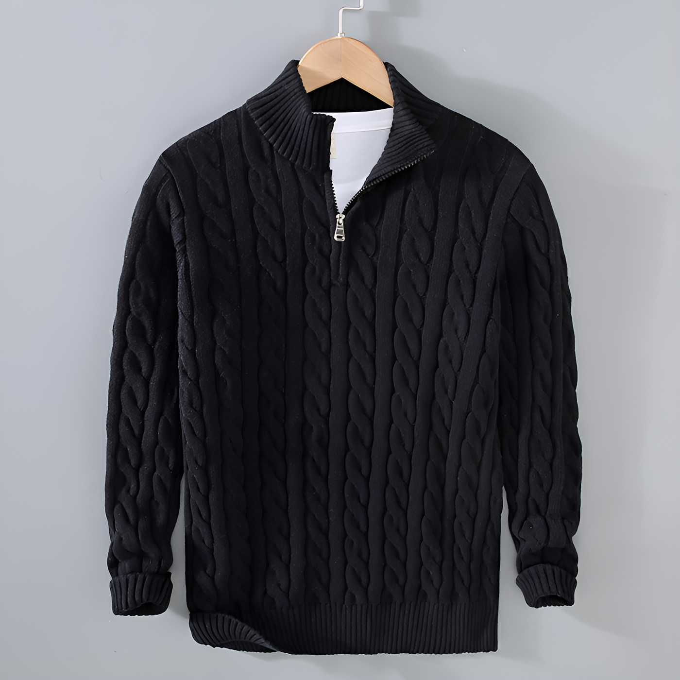 Antony | Pull homme torsadé à demi-zip