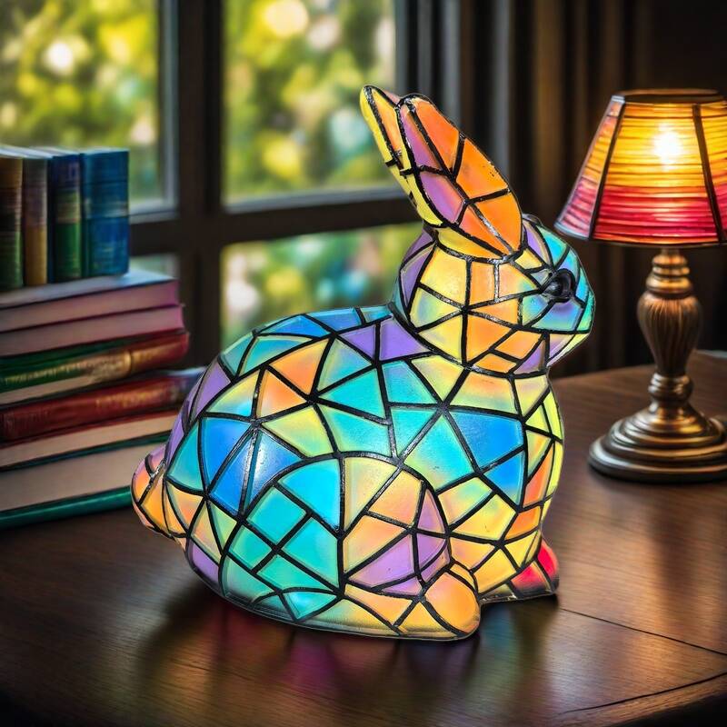 Cléo | Lampe Tiffany magique en forme de lapin