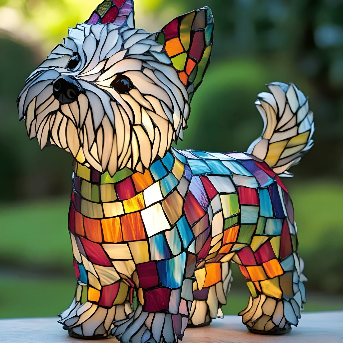 Azalée | Lampe Tiffany Magisk en forme de chien