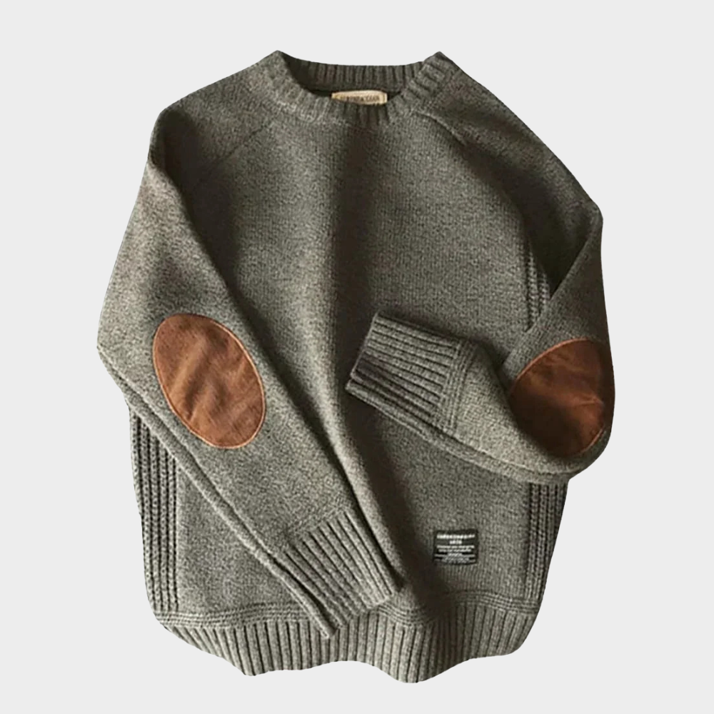 Pierre | Pull Casual avec Pièces de Coude