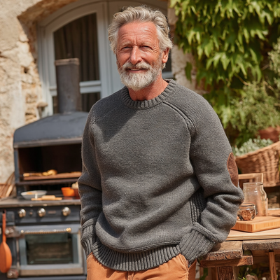 Pierre | Pull Casual avec Pièces de Coude