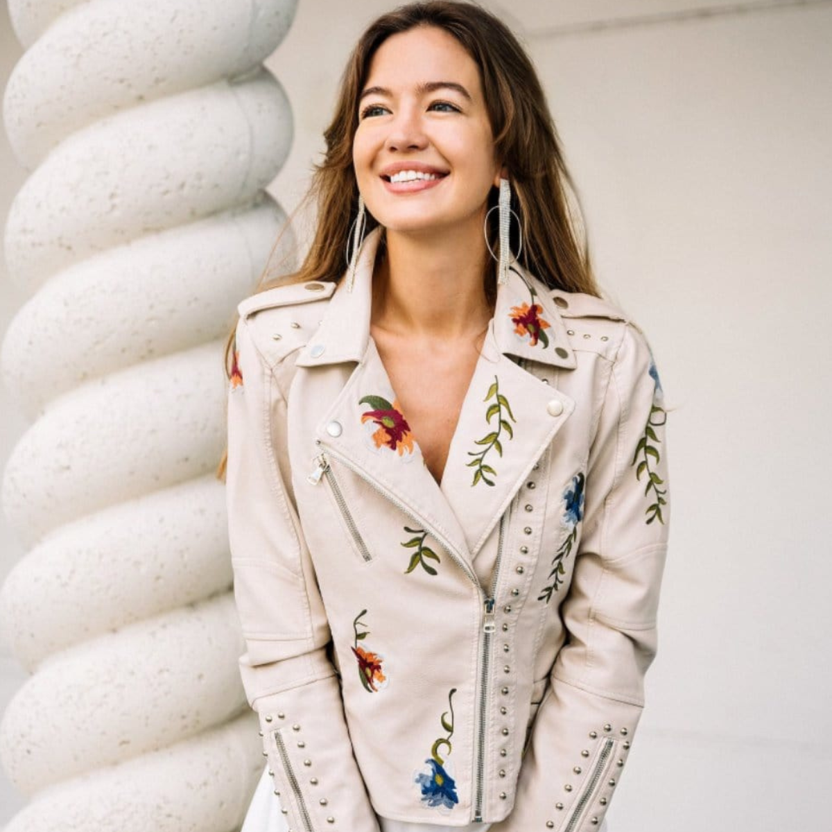 Livia | Veste avec broderie florale rétro