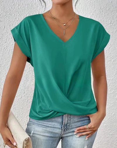 Eloise | T-shirt femme à col en cœur élégant et confortable