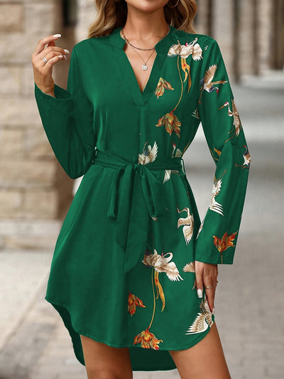 Ysaline | Robe Portefeuille Florale à Manches Longues