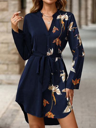 Ysaline | Robe Portefeuille Florale à Manches Longues