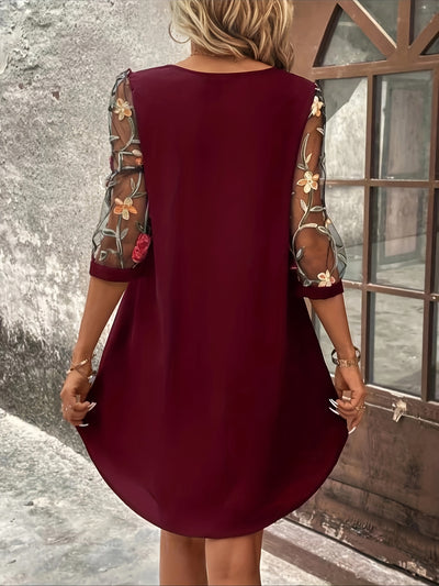 Clarisse | Robe Élégante à Manches Florales