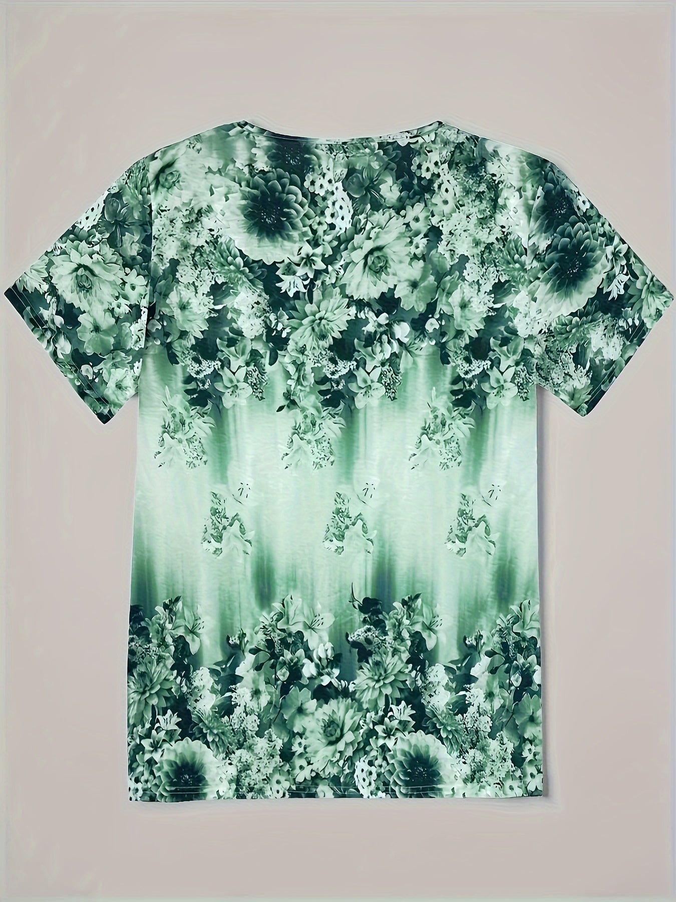 Louna | Haut Floral Vert à Col V