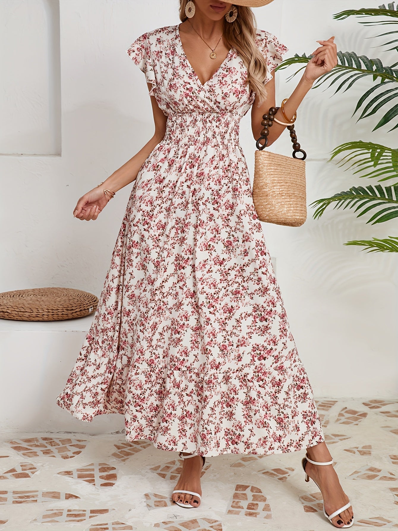 Rosalie | Robe Longue Florale Portefeuille