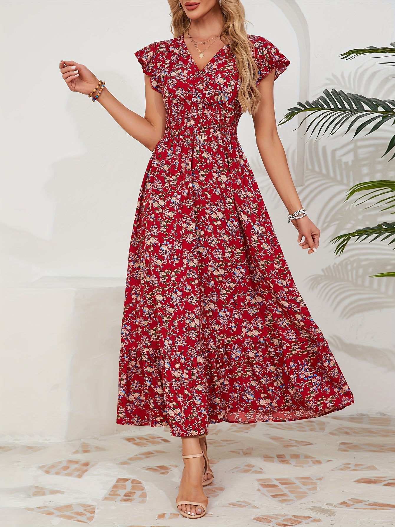 Rosalie | Robe Longue Florale Portefeuille