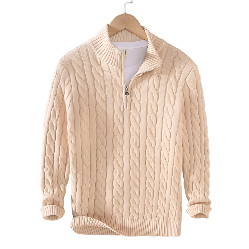 Antony | Pull homme torsadé à demi-zip