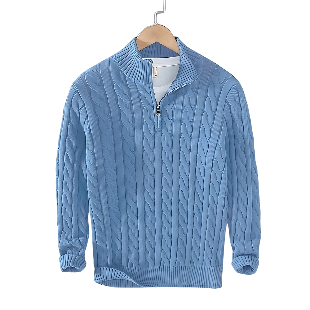 Antony | Pull homme torsadé à demi-zip