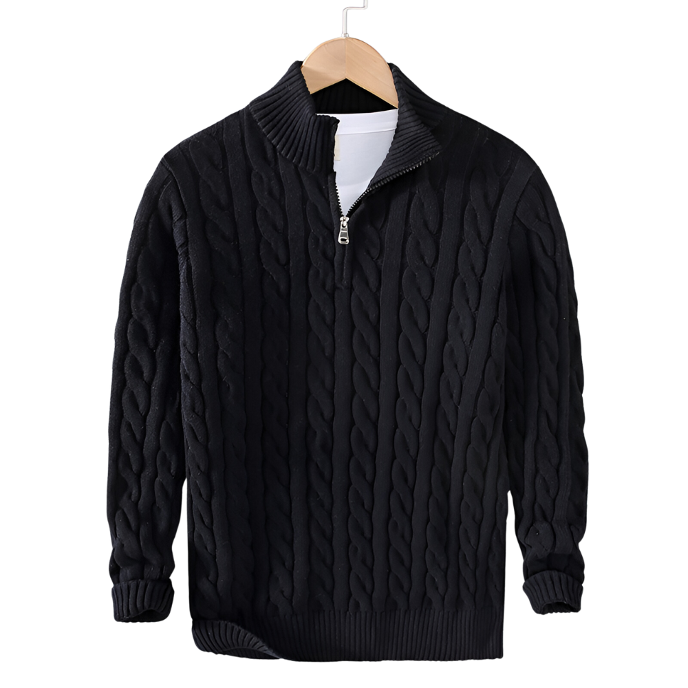 Antony | Pull homme torsadé à demi-zip