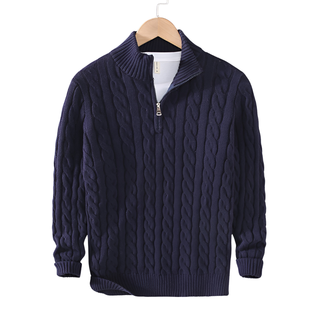 Antony | Pull homme torsadé à demi-zip