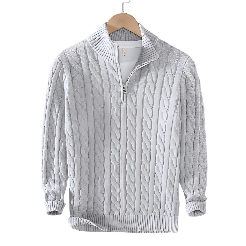 Antony | Pull homme torsadé à demi-zip