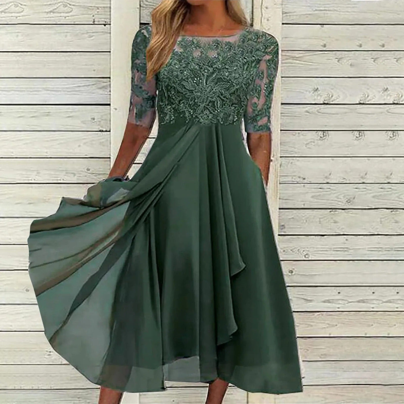 Taryn | Robe midi en dentelle élégante